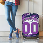 Personalised Hobart Hurricanes Cricket Fan Pride Luggage Cover Dynamic Swirling Storm Cricket Graphic Art With Hobart Skyline