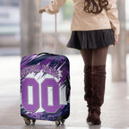 Personalised Hobart Hurricanes Cricket Fan Pride Luggage Cover Dynamic Swirling Storm Cricket Graphic Art With Hobart Skyline