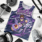 Personalised Hobart Hurricanes Cricket Fan Pride Men Tank Top Dynamic Swirling Storm Cricket Graphic Art With Hobart Skyline