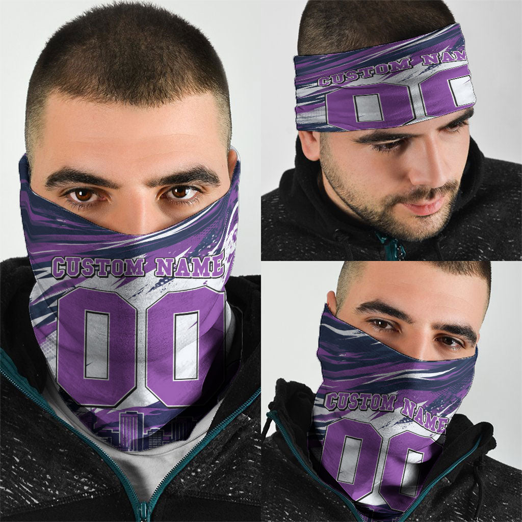 Personalised Hobart Hurricanes Cricket Fan Pride Neck Gaiter Dynamic Swirling Storm Cricket Graphic Art With Hobart Skyline