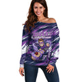 Personalised Hobart Hurricanes Cricket Fan Pride Off Shoulder Sweater Dynamic Swirling Storm Cricket Graphic Art With Hobart Skyline