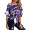 Personalised Hobart Hurricanes Cricket Fan Pride Off Shoulder Wrap Waist Top Dynamic Swirling Storm Cricket Graphic Art With Hobart Skyline