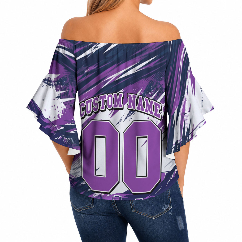 Personalised Hobart Hurricanes Cricket Fan Pride Off Shoulder Wrap Waist Top Dynamic Swirling Storm Cricket Graphic Art With Hobart Skyline
