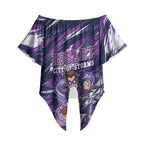Personalised Hobart Hurricanes Cricket Fan Pride Off Shoulder Wrap Waist Top Dynamic Swirling Storm Cricket Graphic Art With Hobart Skyline