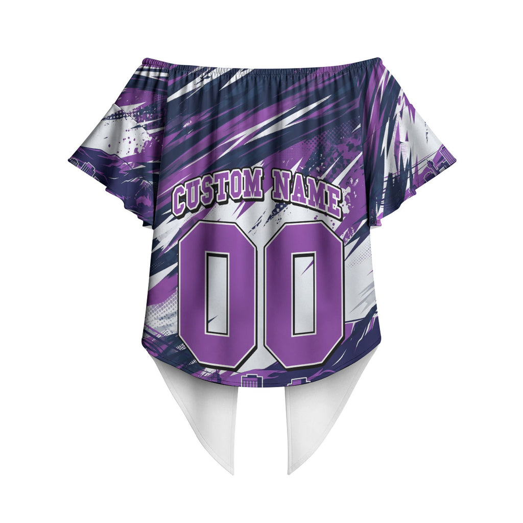 Personalised Hobart Hurricanes Cricket Fan Pride Off Shoulder Wrap Waist Top Dynamic Swirling Storm Cricket Graphic Art With Hobart Skyline