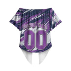 Personalised Hobart Hurricanes Cricket Fan Pride Off Shoulder Wrap Waist Top Dynamic Swirling Storm Cricket Graphic Art With Hobart Skyline