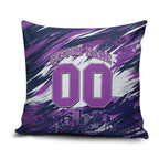 Personalised Hobart Hurricanes Cricket Fan Pride Pillow Cover Dynamic Swirling Storm Cricket Graphic Art With Hobart Skyline