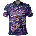 Personalised Hobart Hurricanes Cricket Fan Pride Polo Shirt Dynamic Swirling Storm Cricket Graphic Art With Hobart Skyline