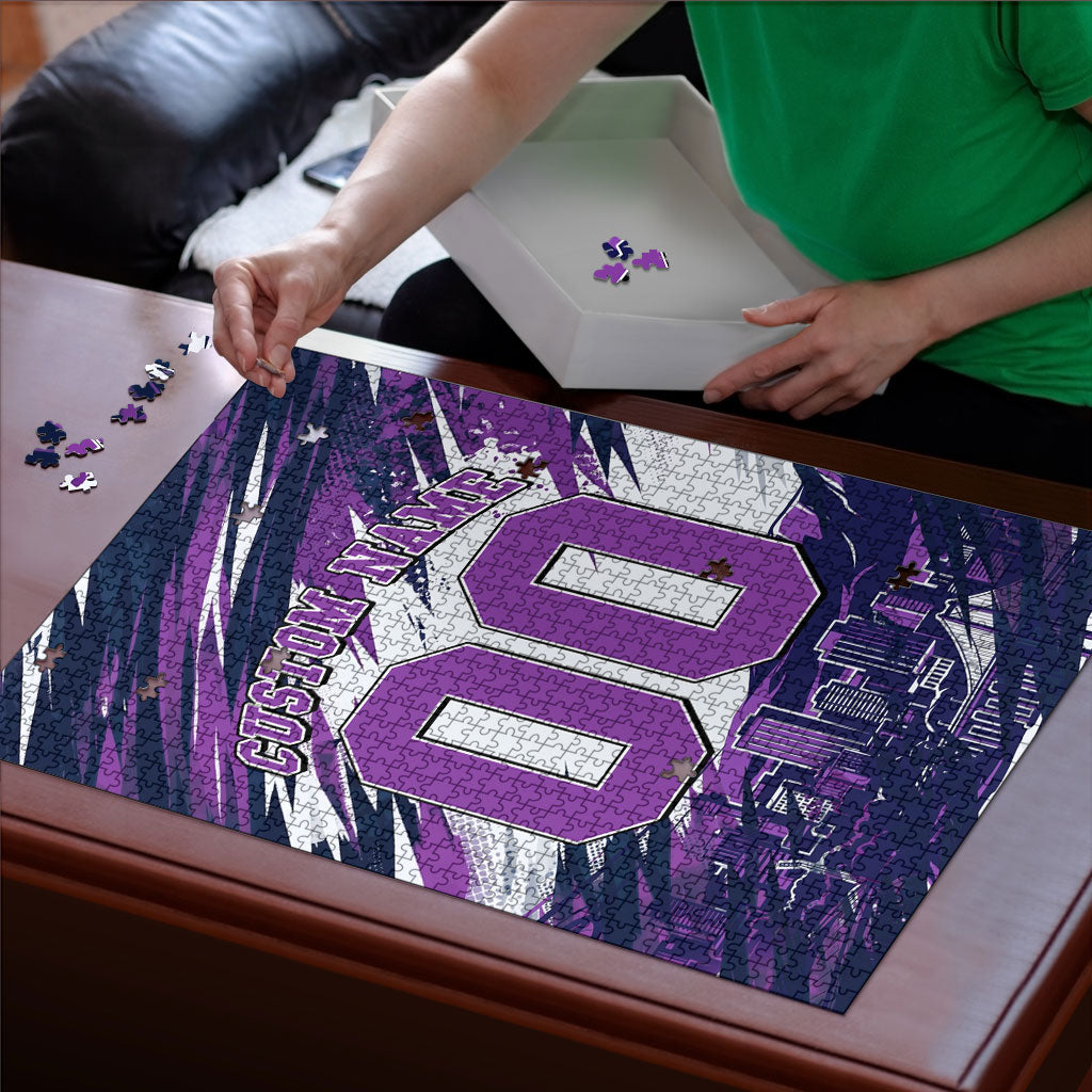 Personalised Hobart Hurricanes Cricket Fan Pride Puzzle Dynamic Swirling Storm Cricket Graphic Art With Hobart Skyline