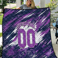 Personalised Hobart Hurricanes Cricket Fan Pride Quilt Dynamic Swirling Storm Cricket Graphic Art With Hobart Skyline