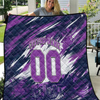 Personalised Hobart Hurricanes Cricket Fan Pride Quilt Dynamic Swirling Storm Cricket Graphic Art With Hobart Skyline