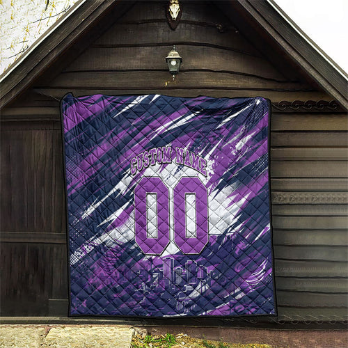 Personalised Hobart Hurricanes Cricket Fan Pride Quilt Dynamic Swirling Storm Cricket Graphic Art With Hobart Skyline