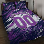 Personalised Hobart Hurricanes Cricket Fan Pride Quilt Bed Set Dynamic Swirling Storm Cricket Graphic Art With Hobart Skyline