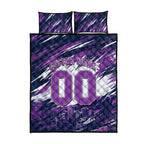 Personalised Hobart Hurricanes Cricket Fan Pride Quilt Bed Set Dynamic Swirling Storm Cricket Graphic Art With Hobart Skyline
