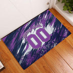 Personalised Hobart Hurricanes Cricket Fan Pride Rubber Doormat Dynamic Swirling Storm Cricket Graphic Art With Hobart Skyline