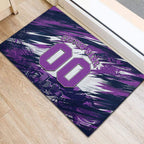 Personalised Hobart Hurricanes Cricket Fan Pride Rubber Doormat Dynamic Swirling Storm Cricket Graphic Art With Hobart Skyline