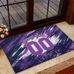 Personalised Hobart Hurricanes Cricket Fan Pride Rubber Doormat Dynamic Swirling Storm Cricket Graphic Art With Hobart Skyline