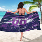 Personalised Hobart Hurricanes Cricket Fan Pride Sarong Dynamic Swirling Storm Cricket Graphic Art With Hobart Skyline