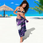 Personalised Hobart Hurricanes Cricket Fan Pride Sarong Dynamic Swirling Storm Cricket Graphic Art With Hobart Skyline