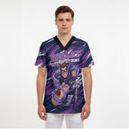 Personalised Hobart Hurricanes Cricket Fan Pride Scrub Top Dynamic Swirling Storm Cricket Graphic Art With Hobart Skyline