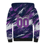 Personalised Hobart Hurricanes Cricket Fan Pride Sherpa Hoodie Dynamic Swirling Storm Cricket Graphic Art With Hobart Skyline