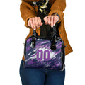 Personalised Hobart Hurricanes Cricket Fan Pride Shoulder Handbag Dynamic Swirling Storm Cricket Graphic Art With Hobart Skyline