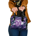 Personalised Hobart Hurricanes Cricket Fan Pride Shoulder Handbag Dynamic Swirling Storm Cricket Graphic Art With Hobart Skyline