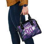 Personalised Hobart Hurricanes Cricket Fan Pride Shoulder Handbag Dynamic Swirling Storm Cricket Graphic Art With Hobart Skyline