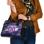 Personalised Hobart Hurricanes Cricket Fan Pride Shoulder Handbag Dynamic Swirling Storm Cricket Graphic Art With Hobart Skyline