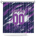 Personalised Hobart Hurricanes Cricket Fan Pride Shower Curtain Dynamic Swirling Storm Cricket Graphic Art With Hobart Skyline