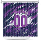 Personalised Hobart Hurricanes Cricket Fan Pride Shower Curtain Dynamic Swirling Storm Cricket Graphic Art With Hobart Skyline