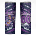 Personalised Hobart Hurricanes Cricket Fan Pride Skinny Tumbler Dynamic Swirling Storm Cricket Graphic Art With Hobart Skyline