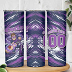 Personalised Hobart Hurricanes Cricket Fan Pride Skinny Tumbler Dynamic Swirling Storm Cricket Graphic Art With Hobart Skyline