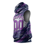 Personalised Hobart Hurricanes Cricket Fan Pride Sleeveless Hoodie Dynamic Swirling Storm Cricket Graphic Art With Hobart Skyline
