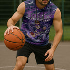 Personalised Hobart Hurricanes Cricket Fan Pride Sleeveless Hoodie Dynamic Swirling Storm Cricket Graphic Art With Hobart Skyline