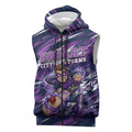 Personalised Hobart Hurricanes Cricket Fan Pride Sleeveless Zip Hoodie Dynamic Swirling Storm Cricket Graphic Art With Hobart Skyline