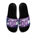 Personalised Hobart Hurricanes Cricket Fan Pride Slide Sandals Dynamic Swirling Storm Cricket Graphic Art With Hobart Skyline