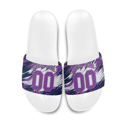 Personalised Hobart Hurricanes Cricket Fan Pride Slide Sandals Dynamic Swirling Storm Cricket Graphic Art With Hobart Skyline