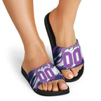 Personalised Hobart Hurricanes Cricket Fan Pride Slide Sandals Dynamic Swirling Storm Cricket Graphic Art With Hobart Skyline