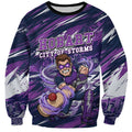 Personalised Hobart Hurricanes Cricket Fan Pride Sweatshirt Dynamic Swirling Storm Cricket Graphic Art With Hobart Skyline