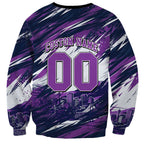 Personalised Hobart Hurricanes Cricket Fan Pride Sweatshirt Dynamic Swirling Storm Cricket Graphic Art With Hobart Skyline