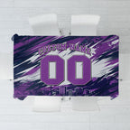 Personalised Hobart Hurricanes Cricket Fan Pride Tablecloth Dynamic Swirling Storm Cricket Graphic Art With Hobart Skyline