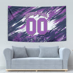 Personalised Hobart Hurricanes Cricket Fan Pride Tapestry Dynamic Swirling Storm Cricket Graphic Art With Hobart Skyline