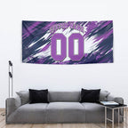 Personalised Hobart Hurricanes Cricket Fan Pride Tapestry Dynamic Swirling Storm Cricket Graphic Art With Hobart Skyline