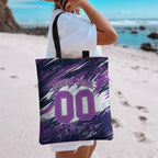 Personalised Hobart Hurricanes Cricket Fan Pride Tote Bag Dynamic Swirling Storm Cricket Graphic Art With Hobart Skyline
