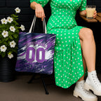 Personalised Hobart Hurricanes Cricket Fan Pride Tote Bag Dynamic Swirling Storm Cricket Graphic Art With Hobart Skyline