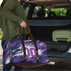 Personalised Hobart Hurricanes Cricket Fan Pride Travel Bag Dynamic Swirling Storm Cricket Graphic Art With Hobart Skyline