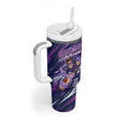 Personalised Hobart Hurricanes Cricket Fan Pride Tumbler With Handle Dynamic Swirling Storm Cricket Graphic Art With Hobart Skyline