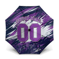 Personalised Hobart Hurricanes Cricket Fan Pride Umbrella Dynamic Swirling Storm Cricket Graphic Art With Hobart Skyline