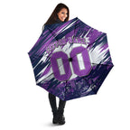 Personalised Hobart Hurricanes Cricket Fan Pride Umbrella Dynamic Swirling Storm Cricket Graphic Art With Hobart Skyline